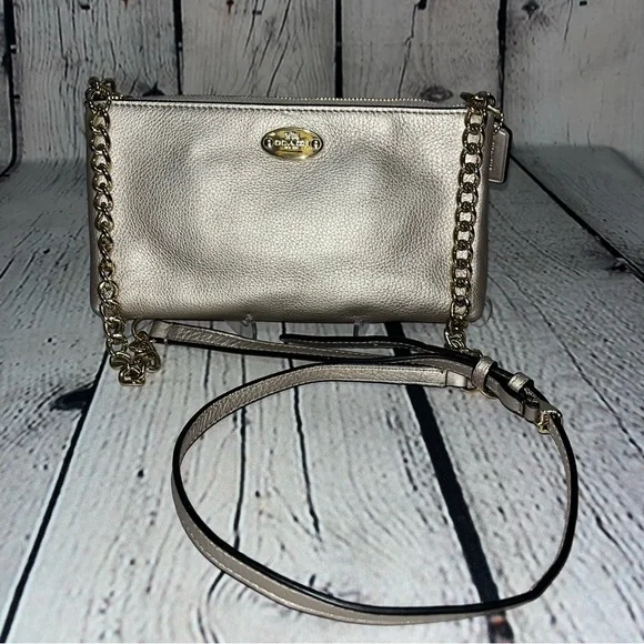 ✅SOLD✅ Vintage Y2K Coach Lyla Double Gusset Leather Crossbody Bag - Picture 5 of 17